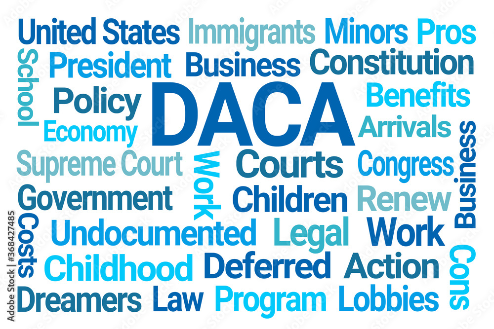 DACA Word Cloud on White Background DACA Word Cloud on White Background