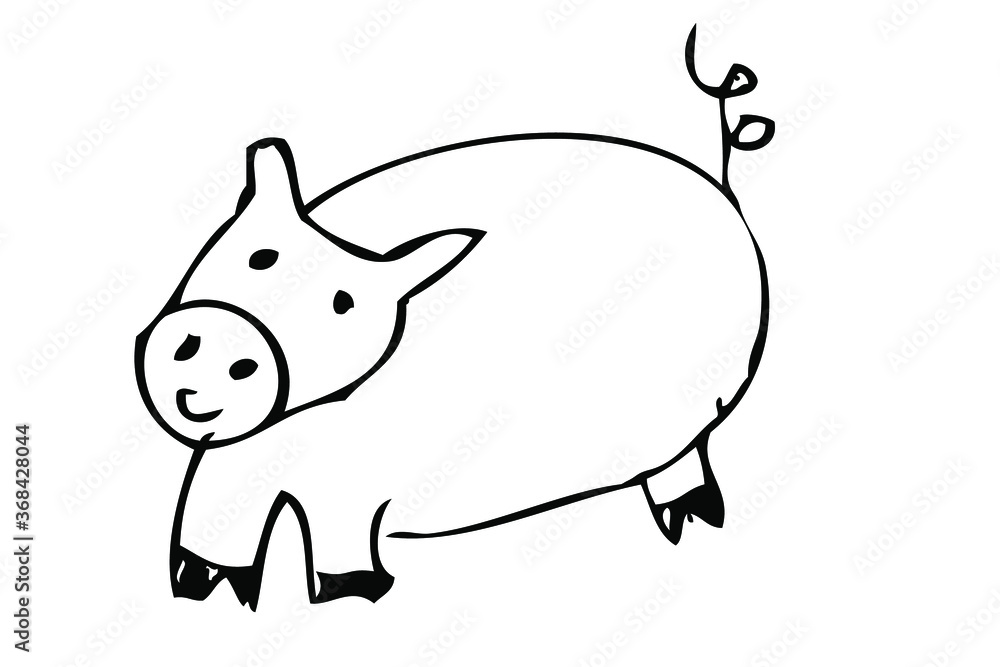 Vector Simple Manual Hand Draw Outline Sketch of Big Pig
Vector Simple Manual Hand Draw Outline Sketch of Big Pig