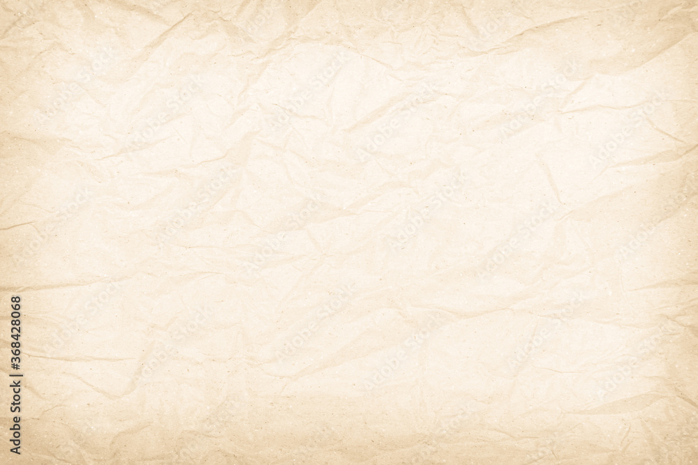 Brown recycled paper crumpled texture background. Cream Old vintage page or grunge vignette parchment old blank newspaper. Pattern empty rough cardboard creased grunge surface backdrop with space. Brown recycled paper crumpled texture background. Cream Old vintage page or grunge vignette parchment old blank newspaper. Pattern empty rough cardboard creased grunge surface backdrop with space.