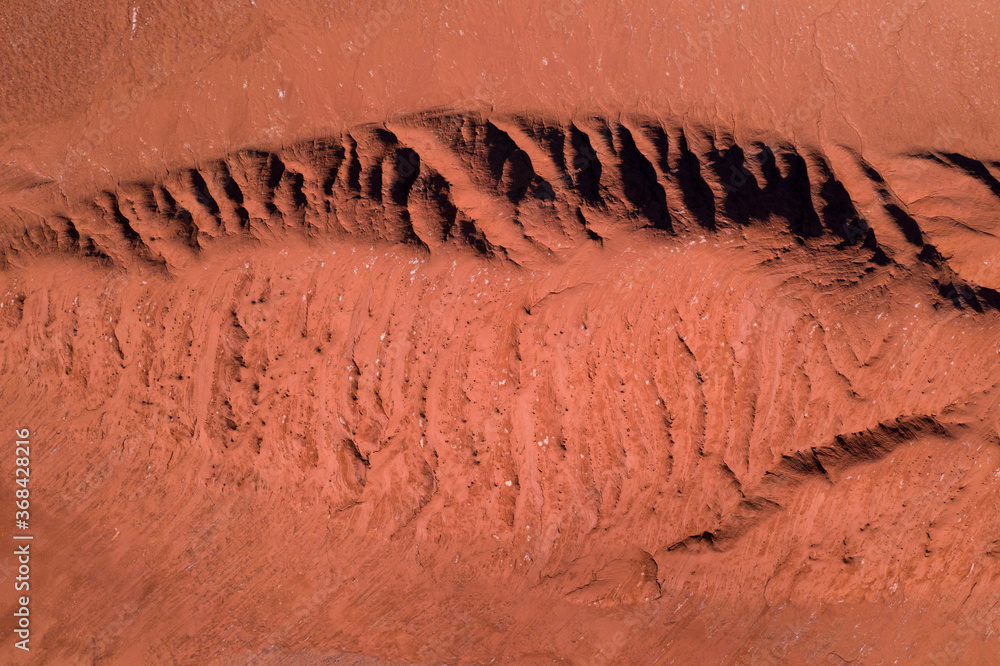 Fototapeta premium Aerial View, Desierto del Diablo, Los Colorados, Tolar Grande, La Puna, Argentina, South America, America