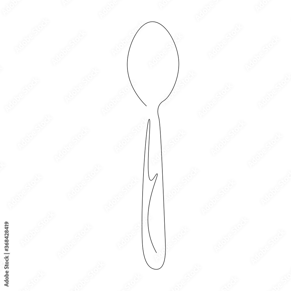 Spoon silhouette on white background. Vector illustration Spoon silhouette on white background. Vector illustration