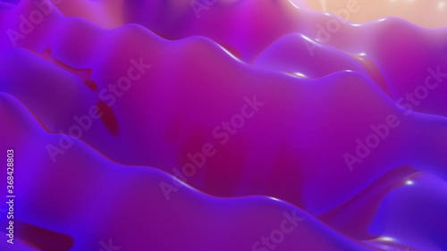 Stylish abstract looped background, changing surface of soft translucent material like jelly. Creative soft bright 3d bg with inner glow for festive events 4k. Red orange yellow gradient. photo