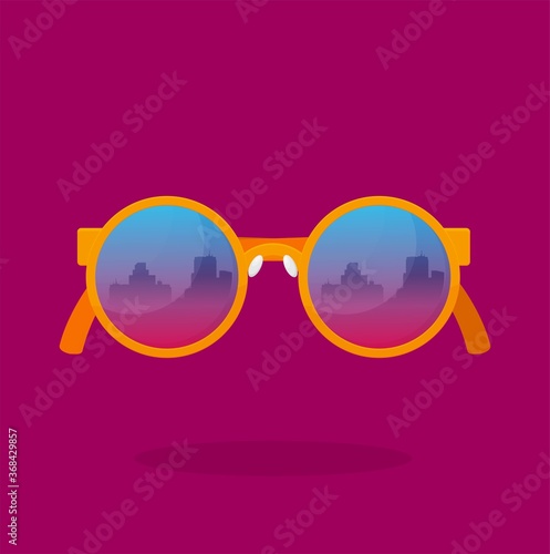 Glasses. Modern vector illustration. Flat style design