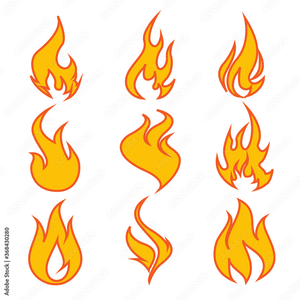Collection of fire. Vector Fire Flame Icon Set in Flat Style. Collection of fire. Vector Fire Flame Icon Set in Flat Style.