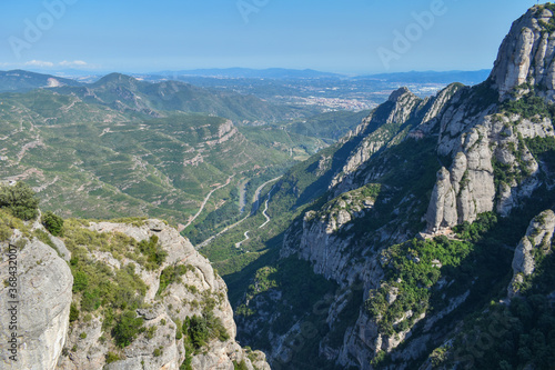 Photo taken from the Montserrat monastery with views of the mountains and the valley © Andrea