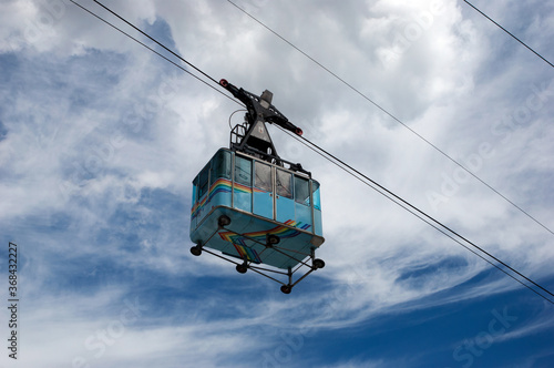 Cable Car Ascending in the Alps