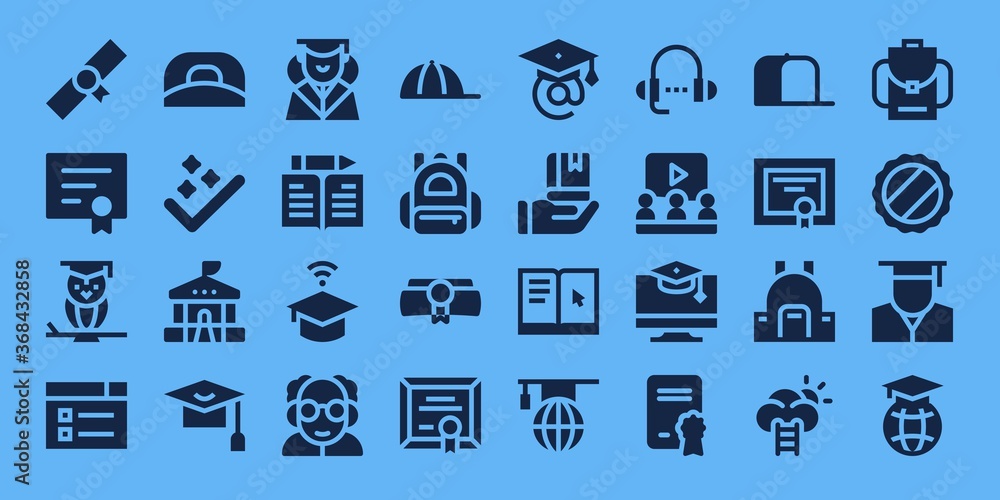 graduation icon set graduation icon set