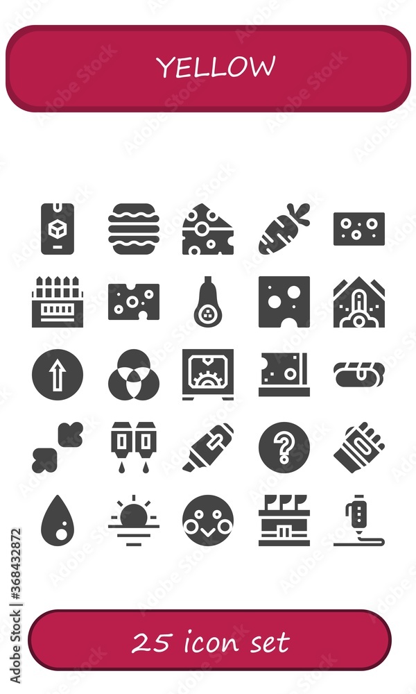 Fototapeta premium yellow icon set