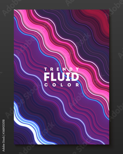 Vector cover design template with gradient color warped lines. Dynamic minimalistic illustration. Modern abstract colorful background for poster, brochure, presentation, magazine etc.