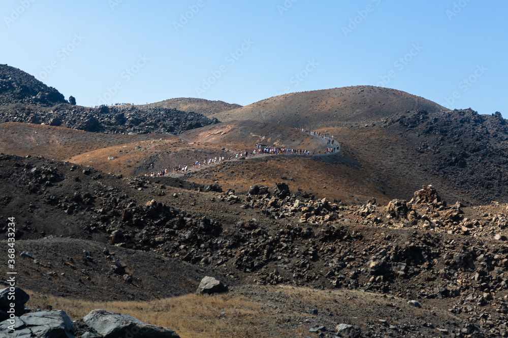 cliffs and rocks of santorini and nea kameni island