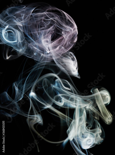 Abstract purple and blue smoke line