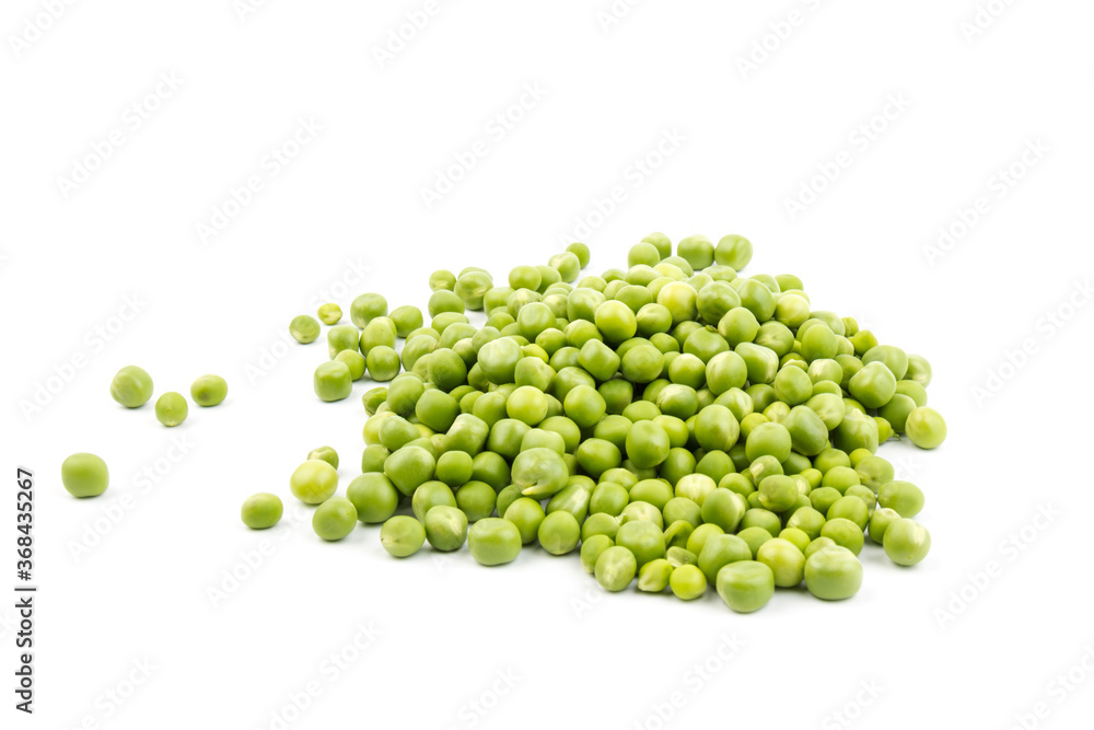 Green peas, isolated on white background. Close-up Green peas, isolated on white background. Close-up
