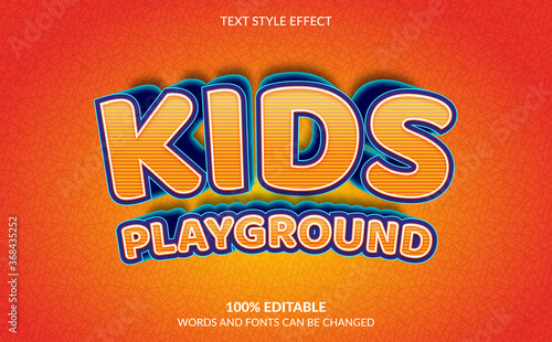 Editable Text Effect, Kids Playground Text Style