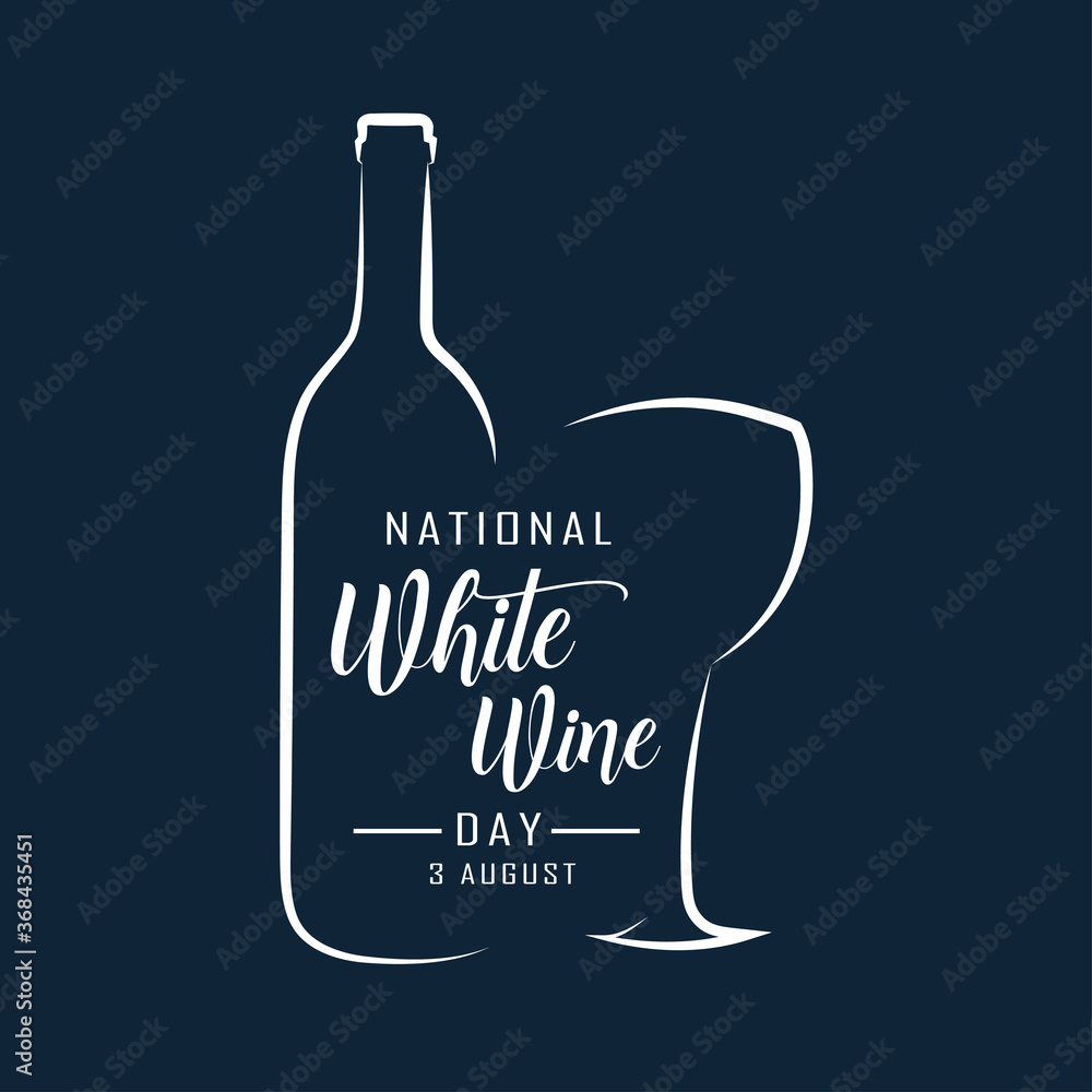 National White Wine Day, 3 August, illustration vector