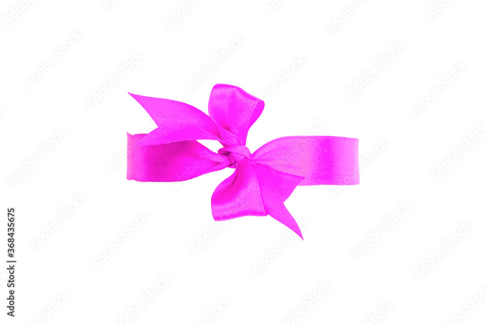 Decorative pink silk bow. Large width, handmade. Isolated on white. Festive and wedding topics. Decorative pink silk bow. Large width, handmade. Isolated on white. Festive and wedding topics.