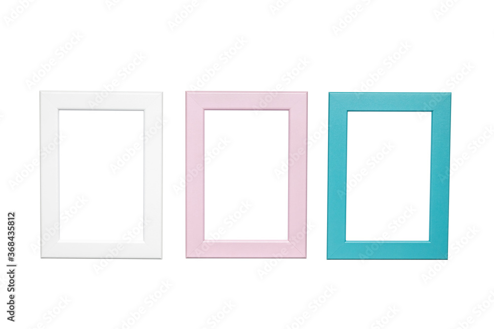Three frames on white background. Empty frames.