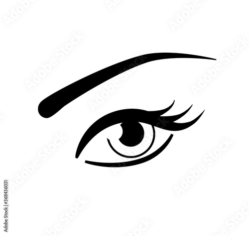 Beautiful vector eye with eyebrow