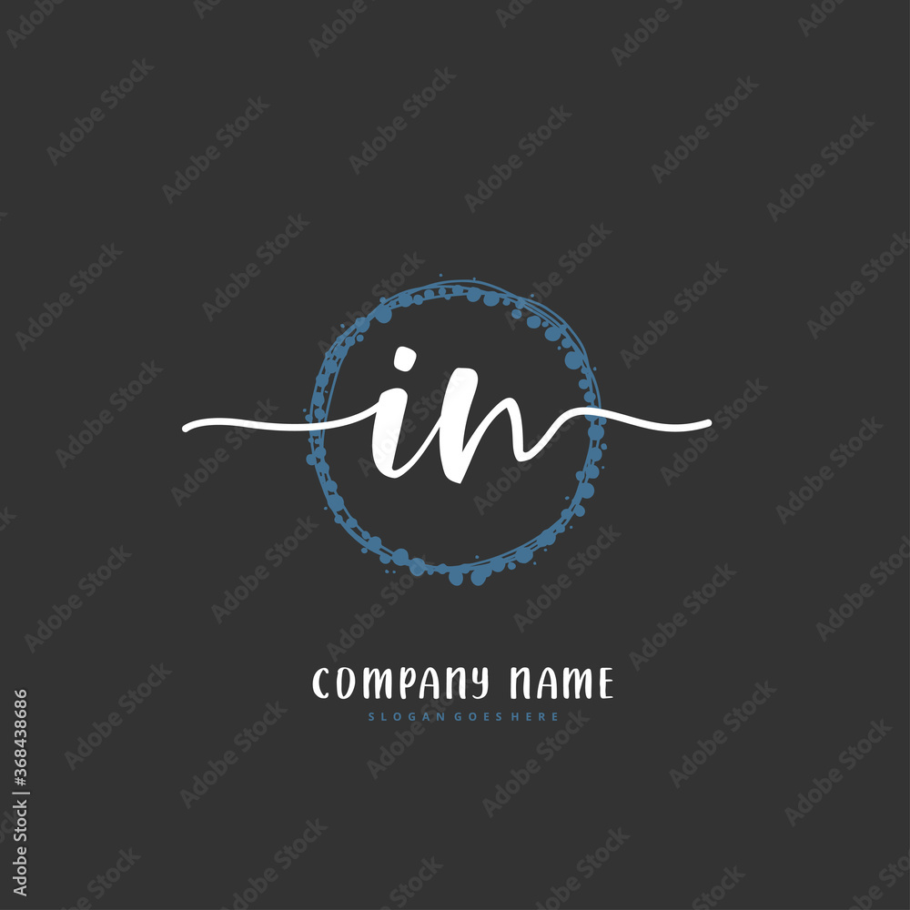 I N IN Initial handwriting and signature logo design with circle. Beautiful design handwritten logo for fashion, team, wedding, luxury logo. I N IN Initial handwriting and signature logo design with circle. Beautiful design handwritten logo for fashion, team, wedding, luxury logo.