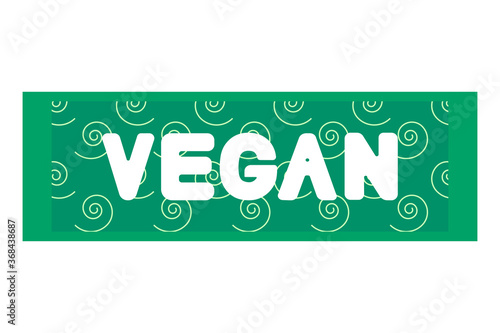 EPS 10 vector. Green trendy vegan emblem. Go green concept.