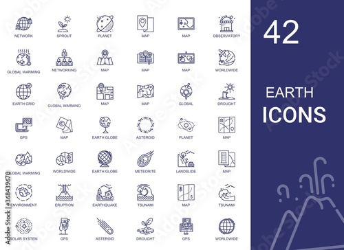 earth icons set