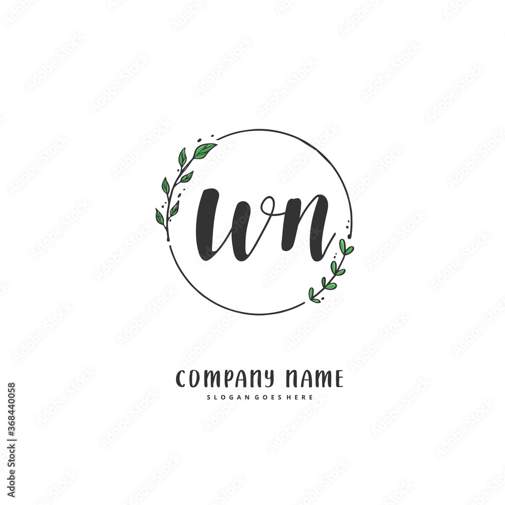 W N WN Initial handwriting and signature logo design with circle. Beautiful design handwritten logo for fashion, team, wedding, luxury logo. W N WN Initial handwriting and signature logo design with circle. Beautiful design handwritten logo for fashion, team, wedding, luxury logo.