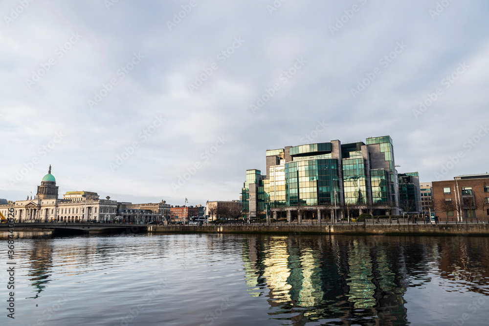 Fototapeta premium IFSC and The Custom House in Dublin, Ireland