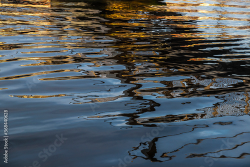 Canvas Print Glitters on the water of a river as abstract background
