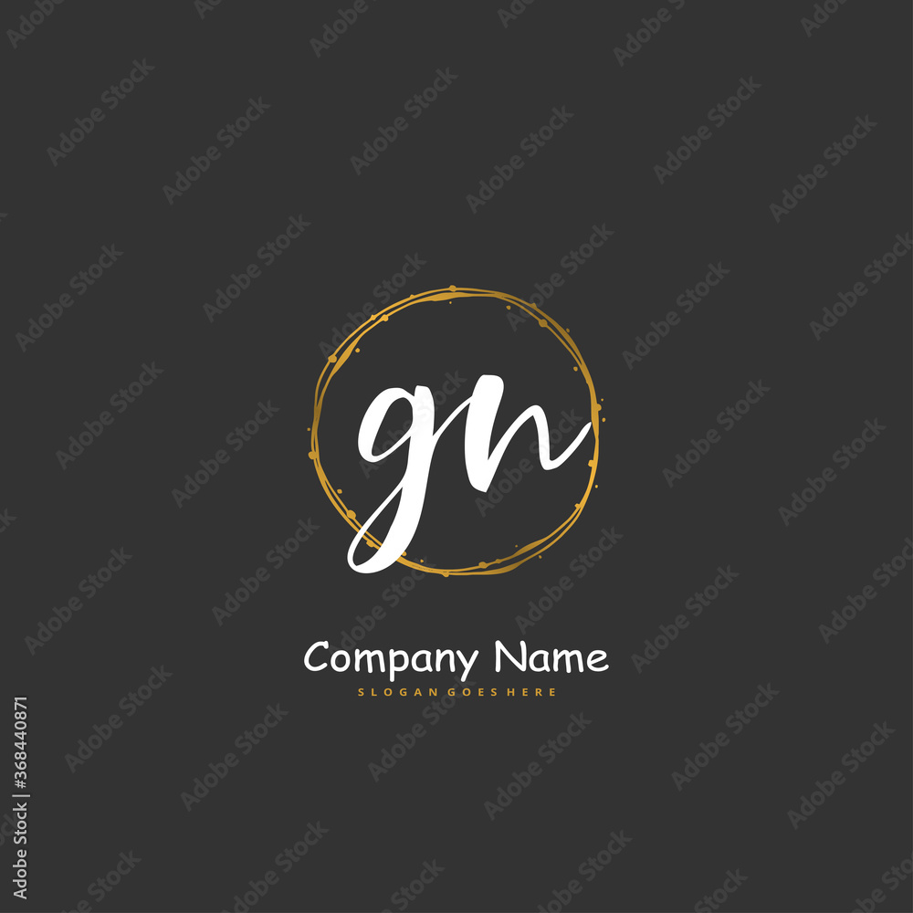G N GN Initial handwriting and signature logo design with circle. Beautiful design handwritten logo for fashion, team, wedding, luxury logo. G N GN Initial handwriting and signature logo design with circle. Beautiful design handwritten logo for fashion, team, wedding, luxury logo.