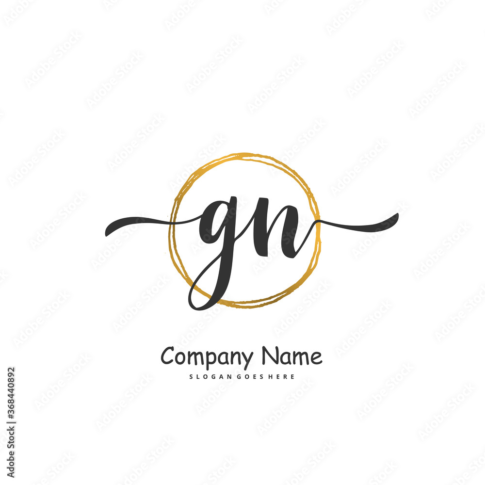 G N GN Initial handwriting and signature logo design with circle. Beautiful design handwritten logo for fashion, team, wedding, luxury logo. G N GN Initial handwriting and signature logo design with circle. Beautiful design handwritten logo for fashion, team, wedding, luxury logo.