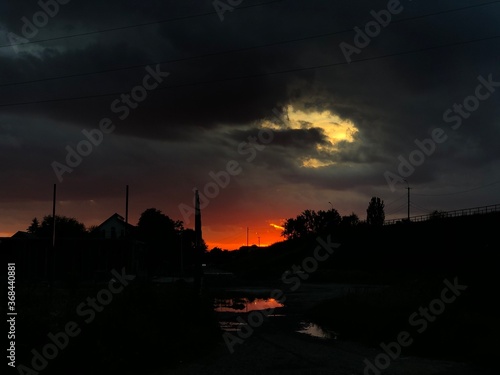 sunset over the city