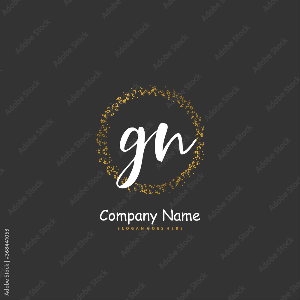 G N GN Initial handwriting and signature logo design with circle. Beautiful design handwritten logo for fashion, team, wedding, luxury logo. G N GN Initial handwriting and signature logo design with circle. Beautiful design handwritten logo for fashion, team, wedding, luxury logo.