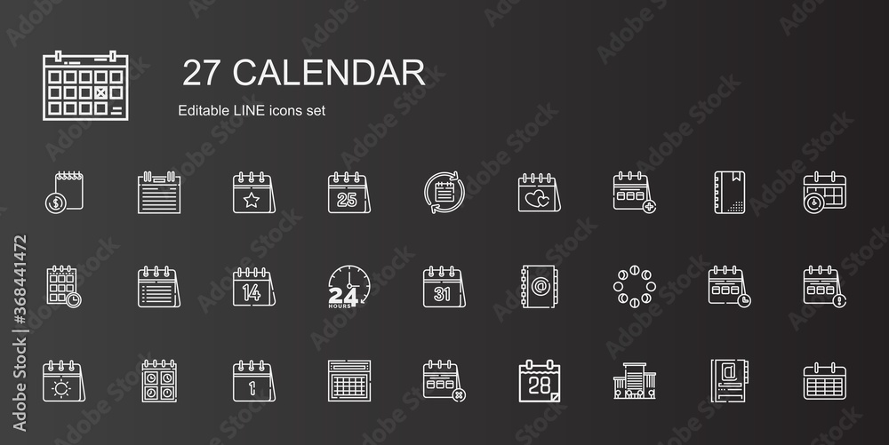 Fototapeta premium calendar icons set
