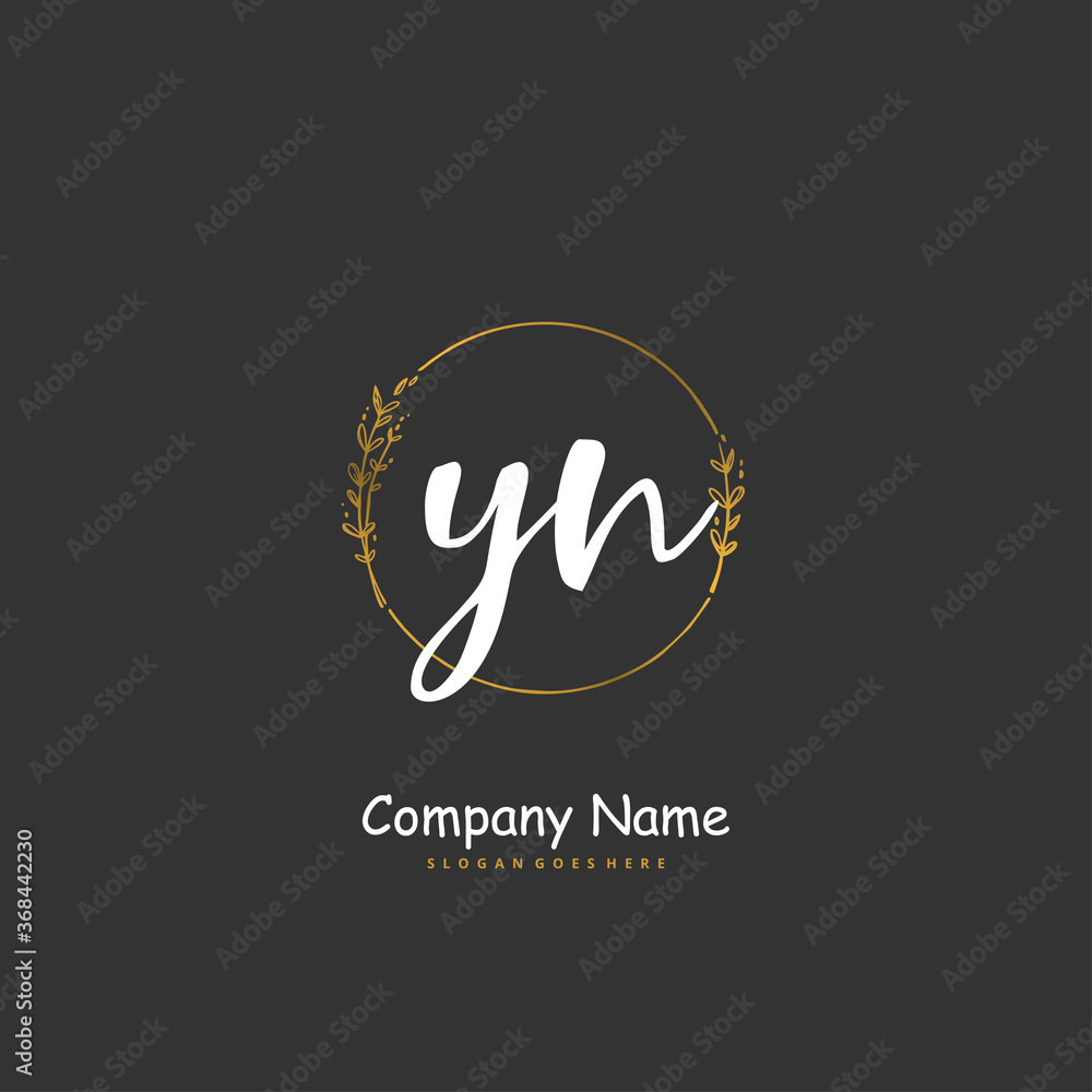 Y N YN Initial handwriting and signature logo design with circle. Beautiful design handwritten logo for fashion, team, wedding, luxury logo. Y N YN Initial handwriting and signature logo design with circle. Beautiful design handwritten logo for fashion, team, wedding, luxury logo.