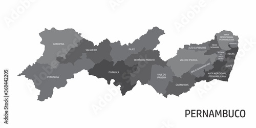 Pernambuco State regions map
