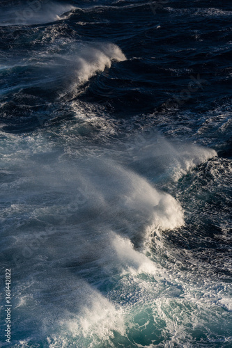 white waves in blue Mediterranean sea