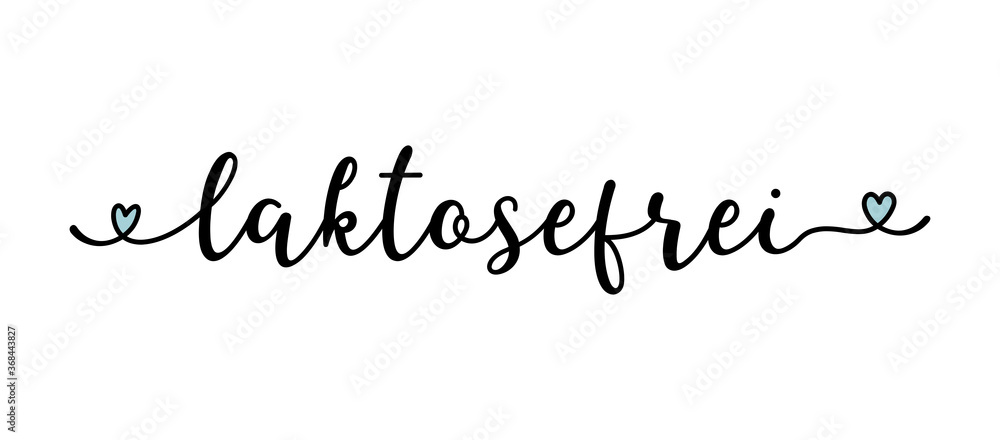Hand sketched Laktosenfrei word in German as banner or logo. Translated Lactose Free. Lettering for header, label, announcement; advertising Hand sketched Laktosenfrei word in German as banner or logo. Translated Lactose Free. Lettering for header, label, announcement; advertising