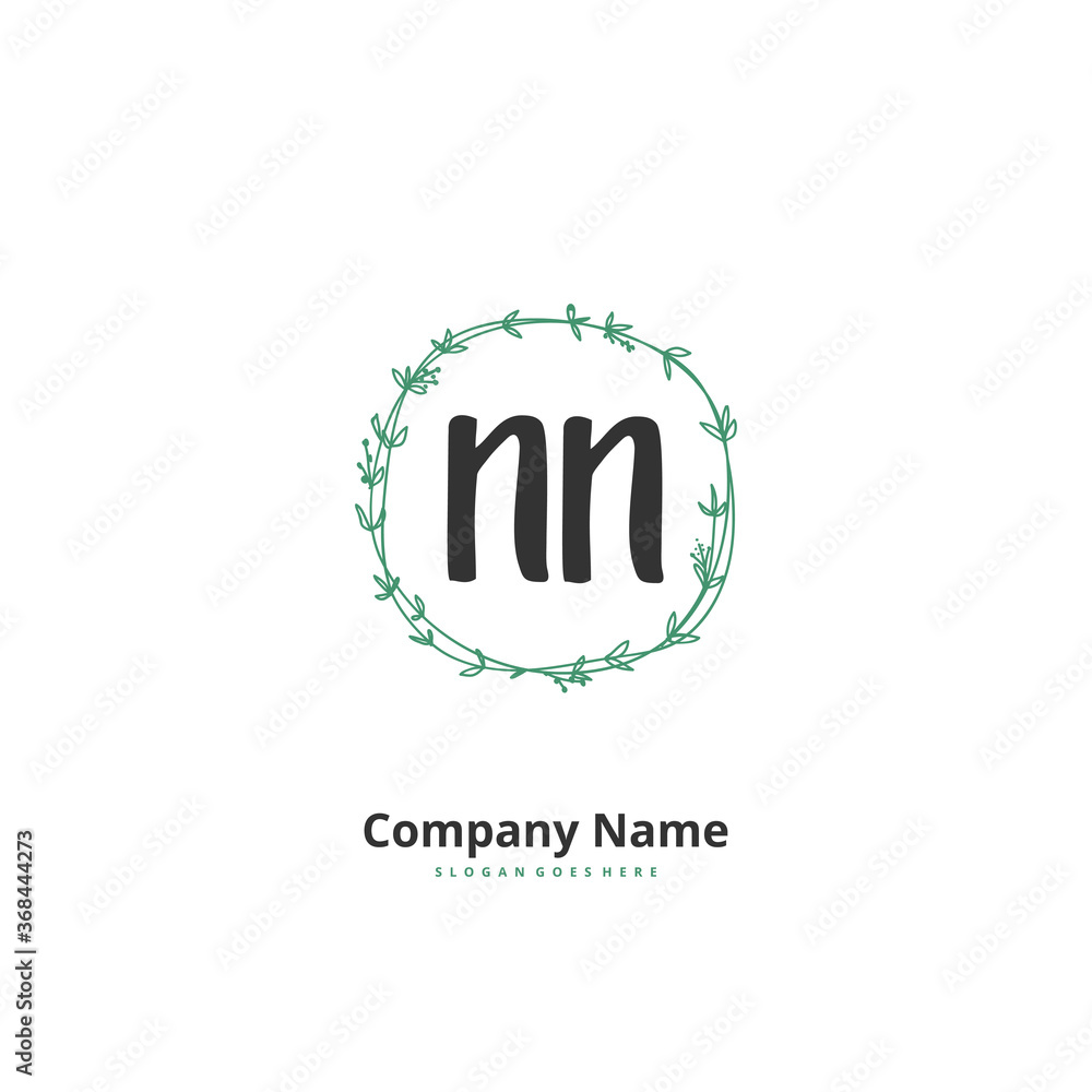 N NN Initial handwriting and signature logo design with circle. Beautiful design handwritten logo for fashion, team, wedding, luxury logo. N NN Initial handwriting and signature logo design with circle. Beautiful design handwritten logo for fashion, team, wedding, luxury logo.