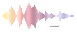 Rainbow gradient soundwave icon. Music, voice, radio wave equalizer. Audio sound symbol
