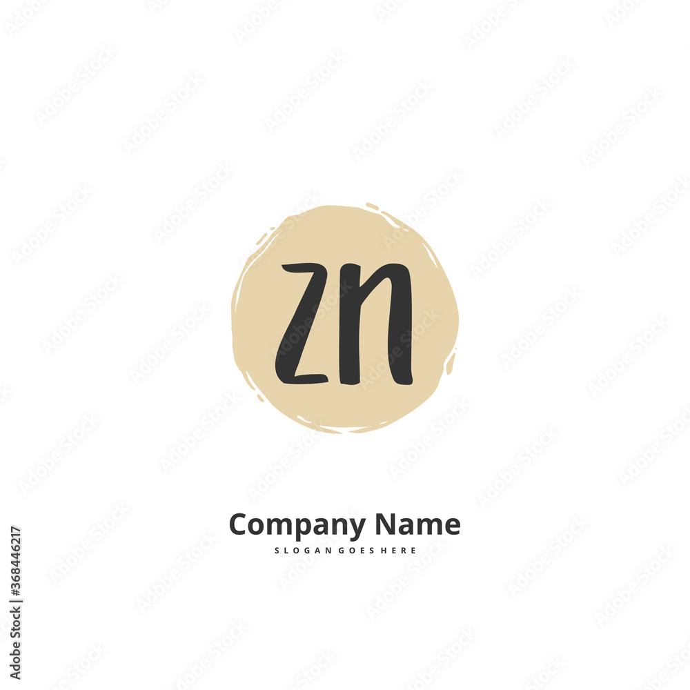 Z N ZN Initial handwriting and signature logo design with circle. Beautiful design handwritten logo for fashion, team, wedding, luxury logo. Z N ZN Initial handwriting and signature logo design with circle. Beautiful design handwritten logo for fashion, team, wedding, luxury logo.