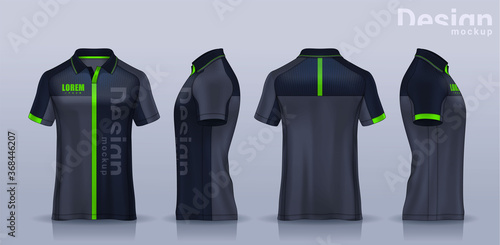 t-shirt polo templates design. uniform front and back view.
