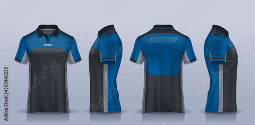 t-shirt polo templates design. uniform front and back view.
