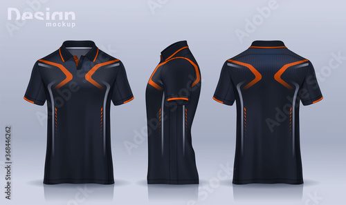 t-shirt polo templates design. uniform front and back view.
