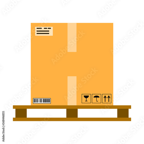 Box for transporting goods on a white background, vector