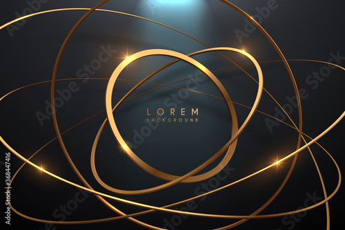 Luxury gold rings background with light effect