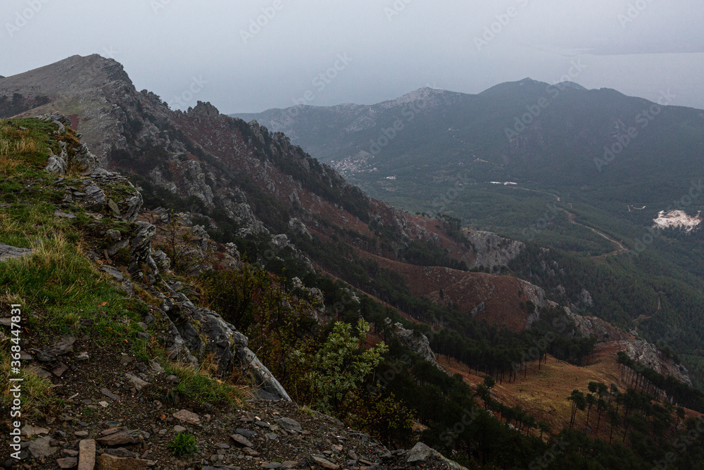 Cloudy views in mountains in Thassos island Cloudy views in mountains in Thassos island