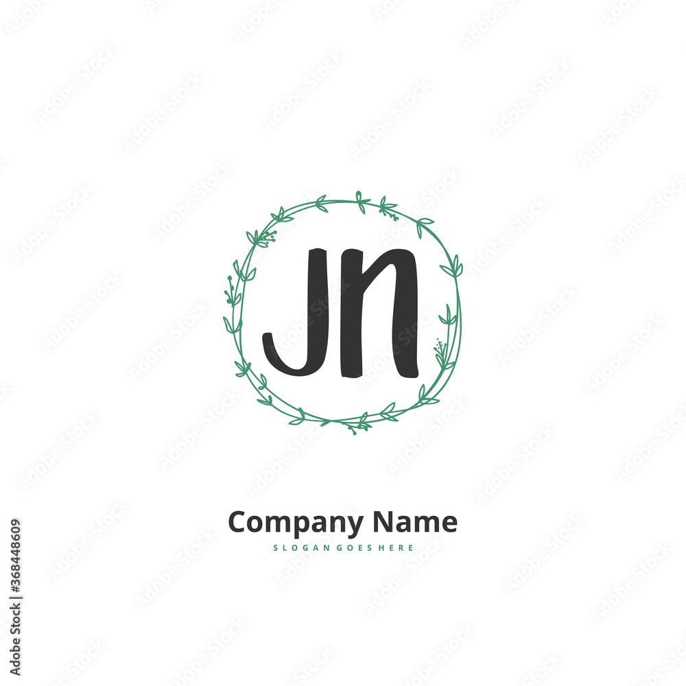 J N JN Initial handwriting and signature logo design with circle. Beautiful design handwritten logo for fashion, team, wedding, luxury logo. J N JN Initial handwriting and signature logo design with circle. Beautiful design handwritten logo for fashion, team, wedding, luxury logo.