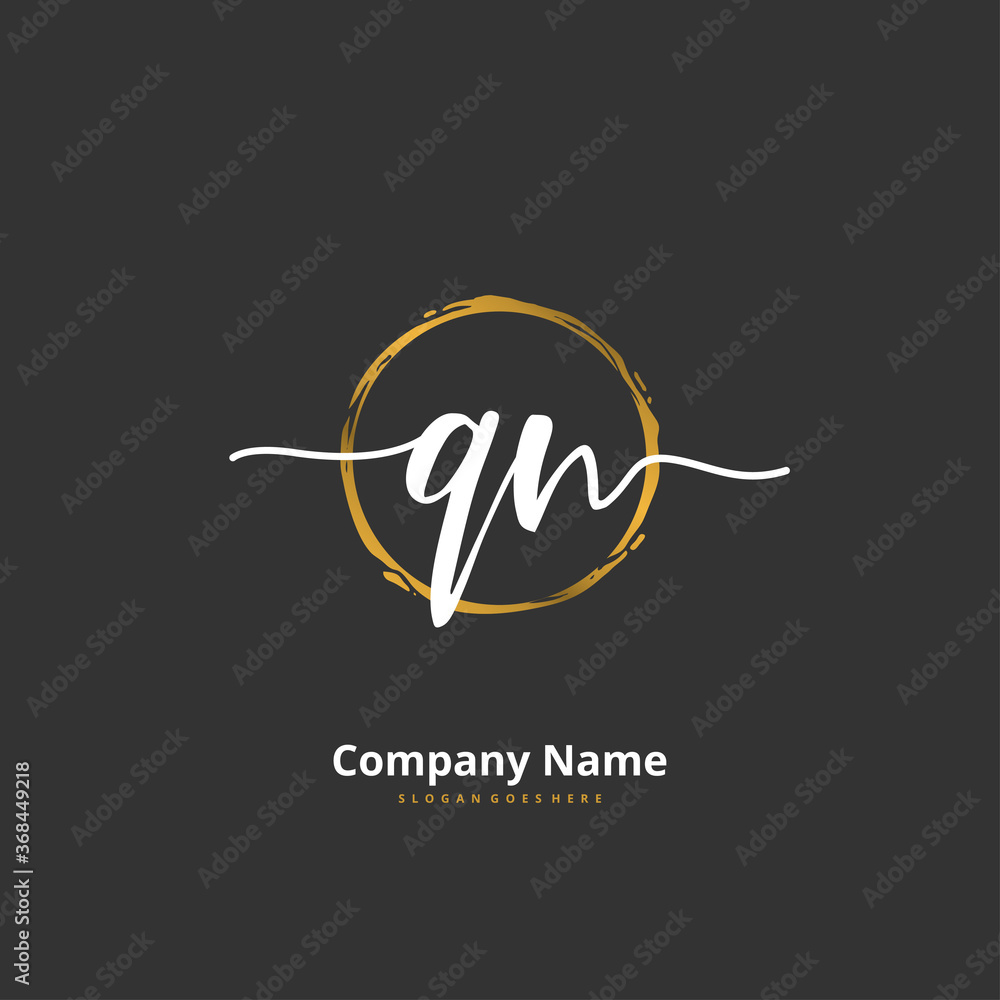 Q N QN Initial handwriting and signature logo design with circle. Beautiful design handwritten logo for fashion, team, wedding, luxury logo. Q N QN Initial handwriting and signature logo design with circle. Beautiful design handwritten logo for fashion, team, wedding, luxury logo.