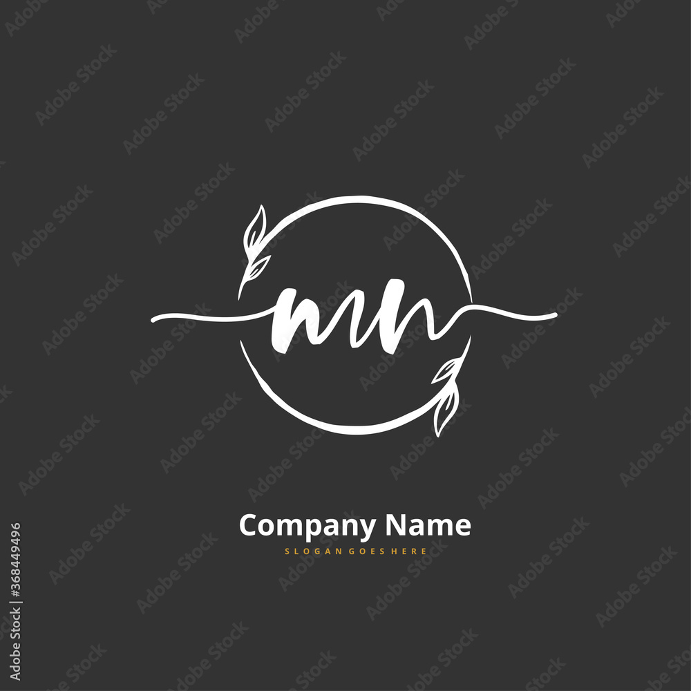 M N MN Initial handwriting and signature logo design with circle. Beautiful design handwritten logo for fashion, team, wedding, luxury logo. M N MN Initial handwriting and signature logo design with circle. Beautiful design handwritten logo for fashion, team, wedding, luxury logo.
