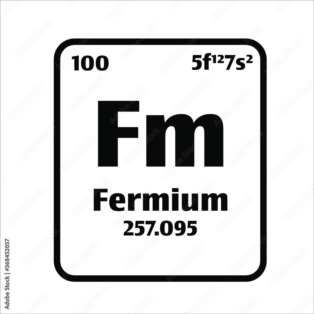Fermium (Fm) button on black and white background on the periodic table of elements with atomic number or a chemistry science concept or experiment. Fermium (Fm) button on black and white background on the periodic table of elements with atomic number or a chemistry science concept or experiment.