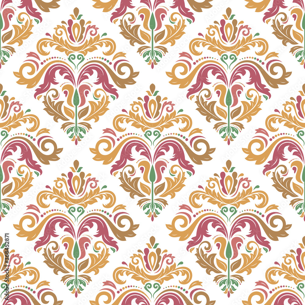 Classic seamless vector pattern. Damask orient ornament. Classic vintage background. Orient colored ornament for fabric, wallpaper and packaging